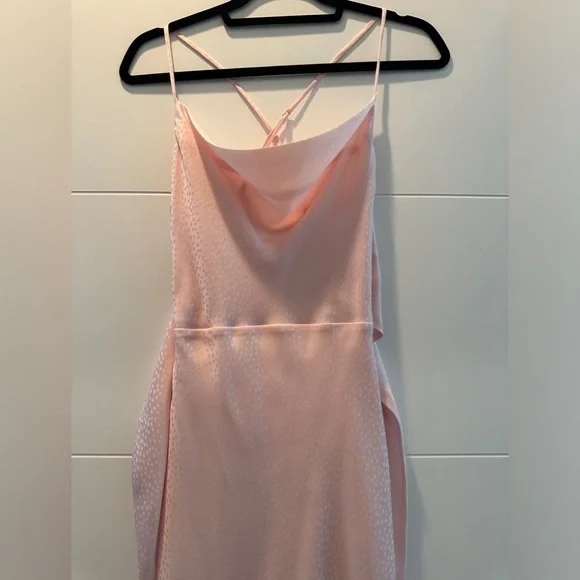 Lovers + Friends Massie Gown Blush Pink Revolve Maxi Dress Strappy Crisscross S - Picture 11 of 16